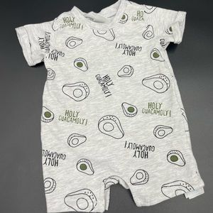 PL Baby 3 months Grey Holy Guacamole romper